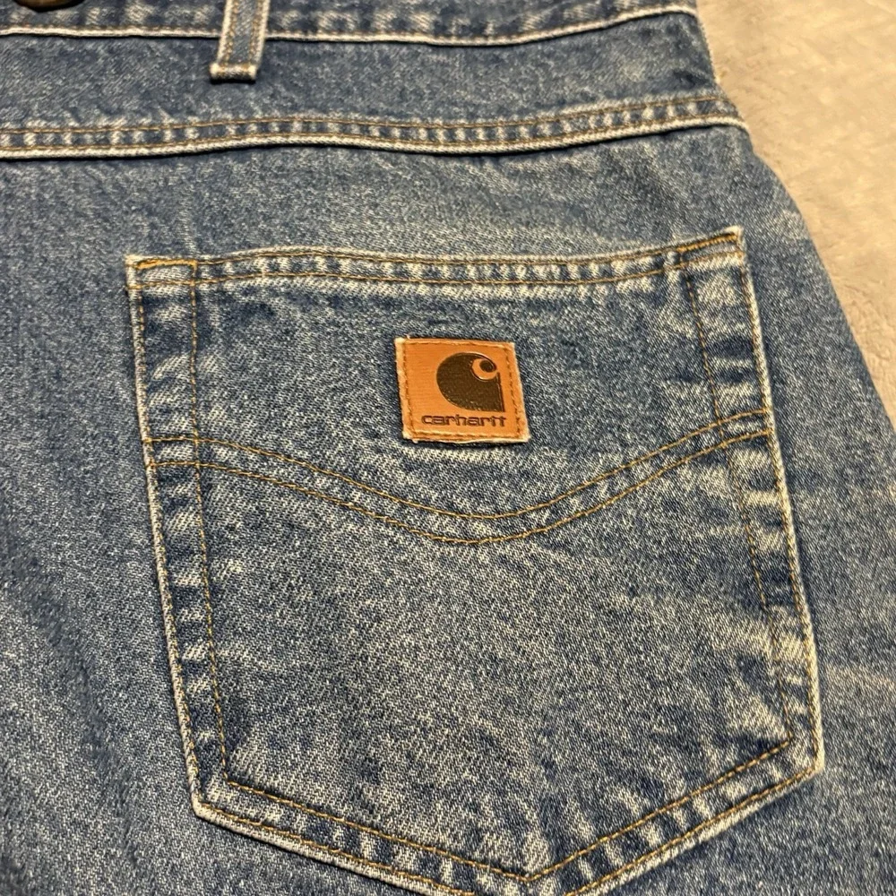 Carhartt Loose Fit Jeans Men's 48x30 Blue Denim Workwear Straight Leg B17DST